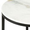 vidaXL Table basse Blanc et noir &Oslash;50 cm Marbre solide v&eacute;ritable
