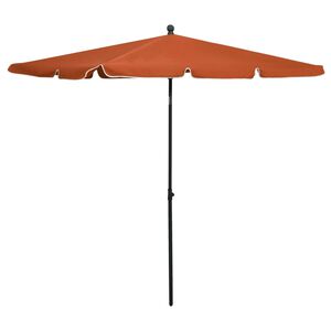 vidaXL Parasol de jardin avec mât 210x140 cm Terre cuite