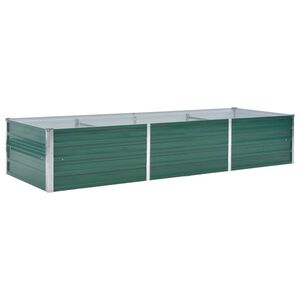 vidaXL Lit sur&eacute;lev&eacute; de jardin Acier galvanis&eacute; 240x80x45 cm Vert