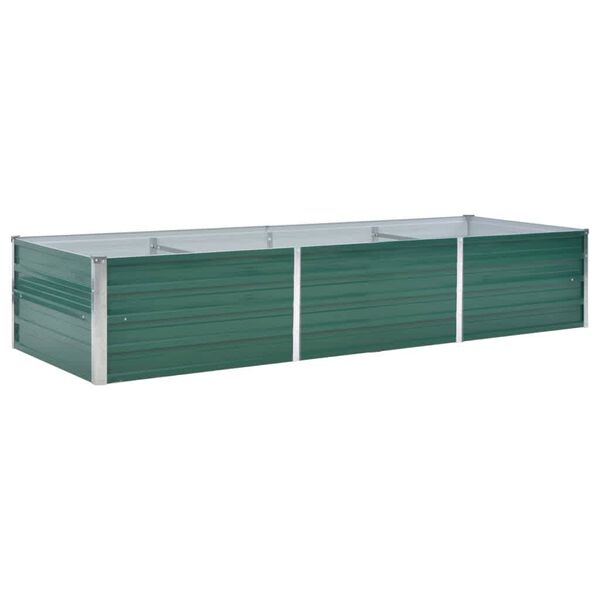 vidaXL Lit sur&eacute;lev&eacute; de jardin Acier galvanis&eacute; 240x80x45 cm Vert