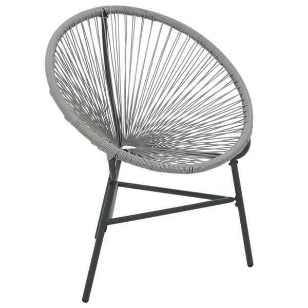 vidaXL Chaise de jardin sous forme de lune R&eacute;sine tress&eacute;e Gris