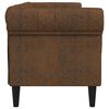 vidaXL Canapé Chesterfield 3 places marron tissu