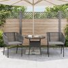 vidaXL Chaises de jardin lot de 2 avec coussins gris r&eacute;sine tress&eacute;e