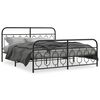 vidaXL Cadre de lit métal sans matelas avec pied de lit noir 193x203cm