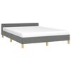 vidaXL Cadre de lit sans matelas gris foncé tissu