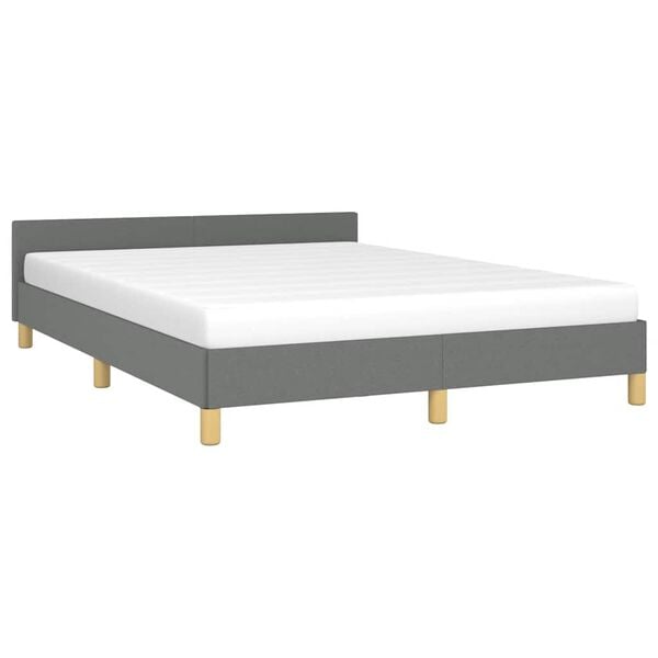 vidaXL Cadre de lit sans matelas gris foncé tissu