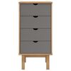vidaXL Commode OTTA marron et gris 45x39x90 cm bois de pin massif