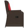 vidaXL Chaises inclinables de jardin lot de 2 et coussins marron rotin