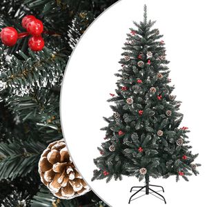 vidaXL Sapin de No&euml;l artificiel avec support Vert 150 cm PVC