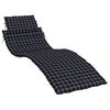 vidaXL Coussin de chaise longue motif &agrave; carreaux noir tissu oxford