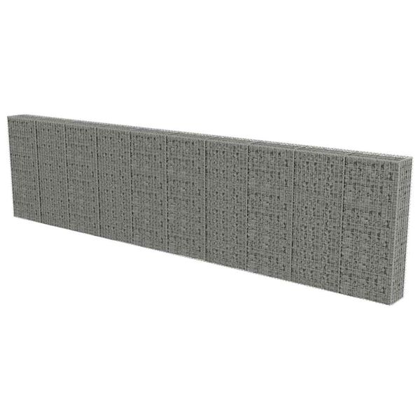 vidaXL Mur &agrave; gabion avec couvercles Acier galvanis&eacute; 600x30x150 cm
