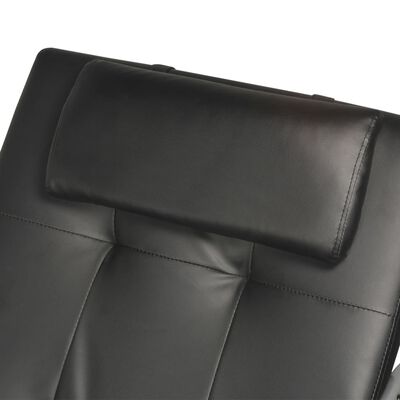 vidaXL Chaise longue avec oreiller noir similicuir