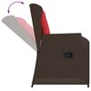 vidaXL Chaises inclinables de jardin lot de 2 et coussins marron rotin
