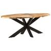 vidaXL Table &agrave; d&icirc;ner ovale 200x100x75 cm Bois de manguier brut