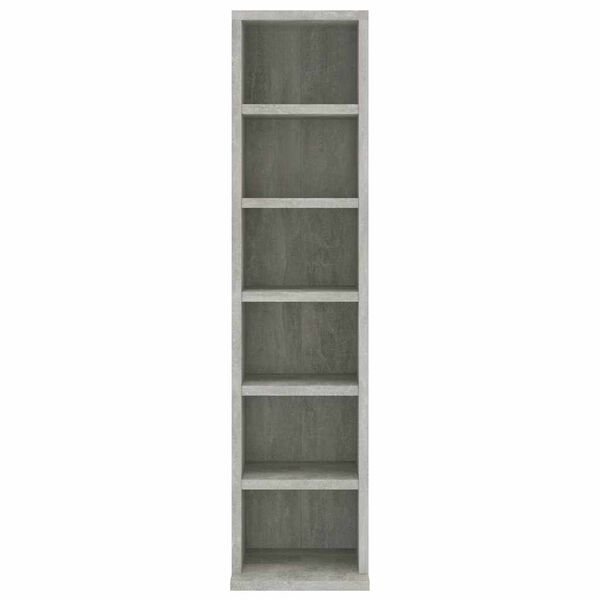 vidaXL Armoire &agrave; CD Gris b&eacute;ton 21x20x88 cm Bois d'ing&eacute;nierie