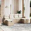 vidaXL Salon de jardin avec coussins 6 pcs beige r&eacute;sine tress&eacute;e