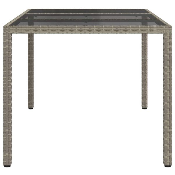 vidaXL Table de jardin pour repas Gris 150 x 90 x 75 cm polyrotin