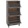 vidaXL Armoire à chaussures HAMAR Gris clair 59,5x35x117 cm Pin massif