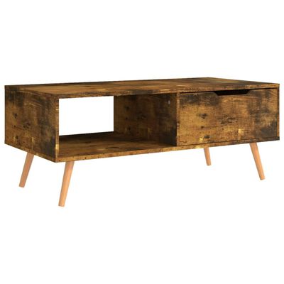 vidaXL Table basse Chêne fumé 100x49,5x43 cm Bois d'ingénierie