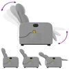 vidaXL Fauteuil inclinable de massage &eacute;lectrique gris clair tissu