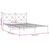 vidaXL Cadre de lit m&eacute;tal sans matelas avec t&ecirc;te de lit noir 150x200cm