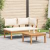 vidaXL Banc de jardin 2 pcs Cr&egrave;me et marron Bois de teck massif