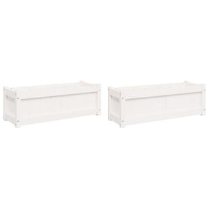 vidaXL Jardini&egrave;res 2 pcs blanc bois de pin massif
