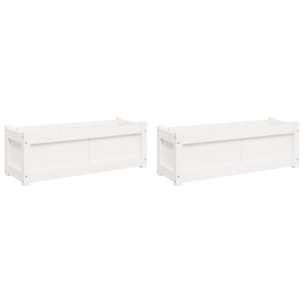 vidaXL Jardini&egrave;res 2 pcs blanc bois de pin massif