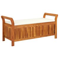 vidaXL Banc de rangement de jardin avec coussin 126 cm Bois d'acacia