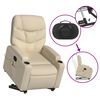 vidaXL Fauteuil inclinable de massage crème tissu