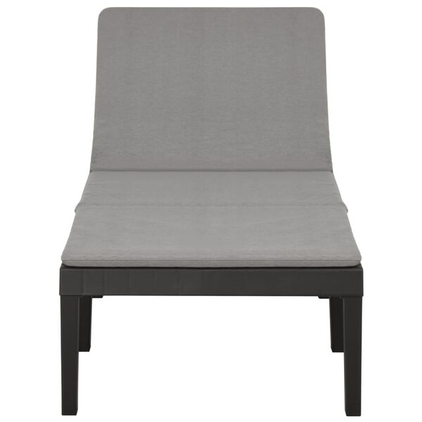 vidaXL Chaise longue avec coussin Plastique Anthracite