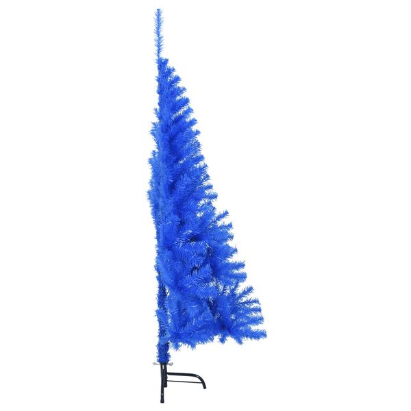 vidaXL Demi sapin de No&euml;l artificiel avec support Bleu 120 cm PVC