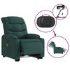 vidaXL Fauteuil inclinable de massage électrique vert foncé tissu