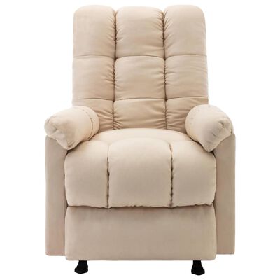 vidaXL Fauteuil de massage inclinable Crème Tissu