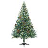 vidaXL Arbre de Noël givré pré-éclairé et pommes de pin 150 cm