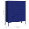 vidaXL Armoire &agrave; tiroirs Bleu marine 80x35x101,5 cm Acier