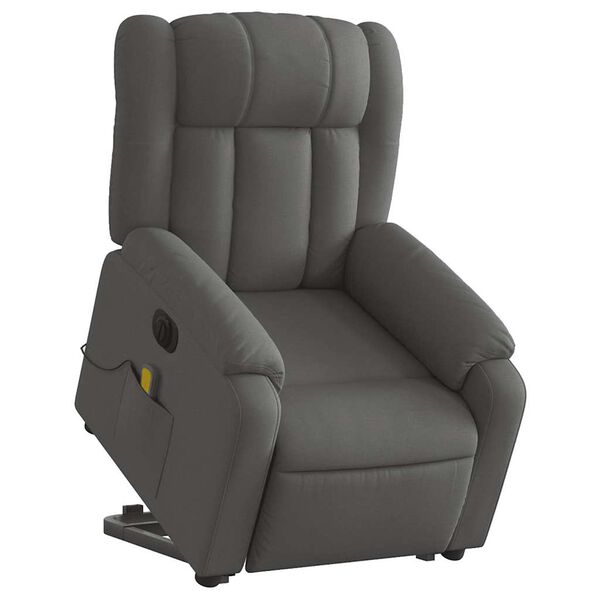 vidaXL Fauteuil inclinable de massage électrique gris foncé tissu