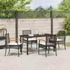 vidaXL Ensemble de salle &agrave; manger pour jardin 5 pcs Noir Rotin