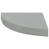 vidaXL &Eacute;tag&egrave;re d'angle flottante Gris brillant 25x25x3,8 cm MDF