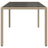 vidaXL Table de jardin pour repas Beige 190 x 90 x 75 cm Poly rotin