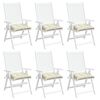 vidaXL Coussins de chaise lot de 6 blanc cr&egrave;me 40x40x7 cm tissu oxford