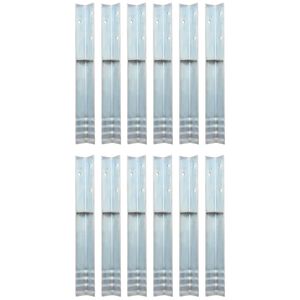 vidaXL Piquet de sol en forme de L 12 pcs Acier galvanis&eacute; 5 x 5 x 50cm