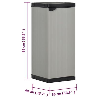 vidaXL Armoire de rangement de jardin 1 étagère Gris/noir 35x40x85 cm