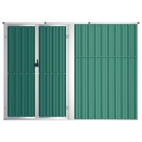 vidaXL Abri &agrave; outils de jardin Vert 225x89x161 cm Acier galvanis&eacute;