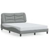 vidaXL Cadre de lit avec LED sans matelas Hvar gris clair 137x190 cm tissu