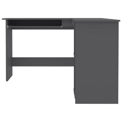 vidaXL Bureau d'angle en forme de L Gris 120x140x75cm bois ingénierie