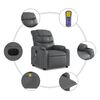 vidaXL Fauteuil inclinable de massage &eacute;lectrique gris similicuir