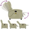 vidaXL Fauteuil de massage inclinable crème cuir véritable