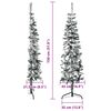 vidaXL Demi sapin de Noël artificiel mince avec neige floquée 150 cm