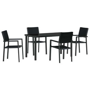 vidaXL Ensemble de salle &agrave; manger pour jardin 5 pcs Noir